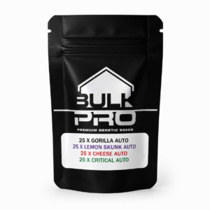 Bulk Pro Bulk Mix Auto mix de semillas autoflorecientes premium con Gorilla Auto, Lemon Skunk Auto, Cheese Auto y Critical Auto